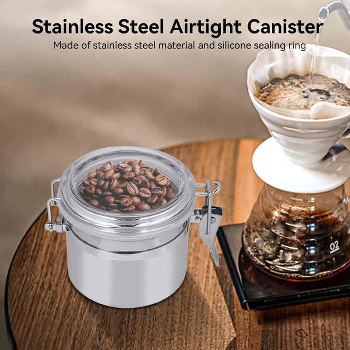 HERCHR Kaffeedose Luftdicht, Teedose Vorratsdose Kaffeebehälter Aus Edelstahl Mit Deckel, Kapazität