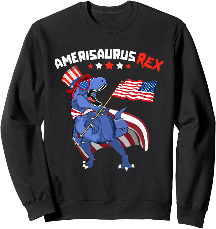 Amerisaurus T Rex 4th of July Dinosaur Patriotic American Sweatshirt