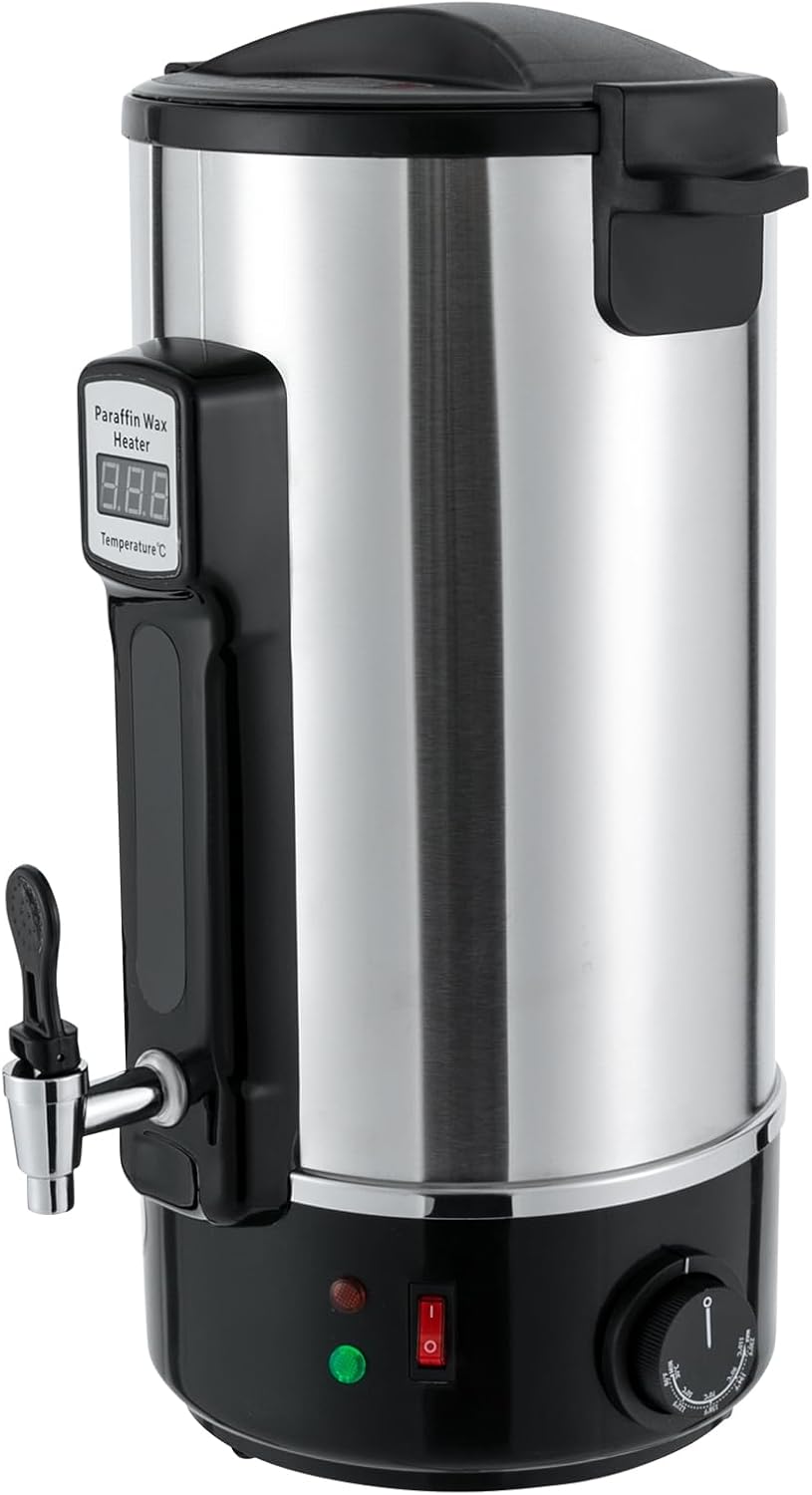 10.8L Wachsschmelzer für kerzen - 1100W Elektrisch Wachsschmelztopf aus Edelstahl mit LED-Digitalanz