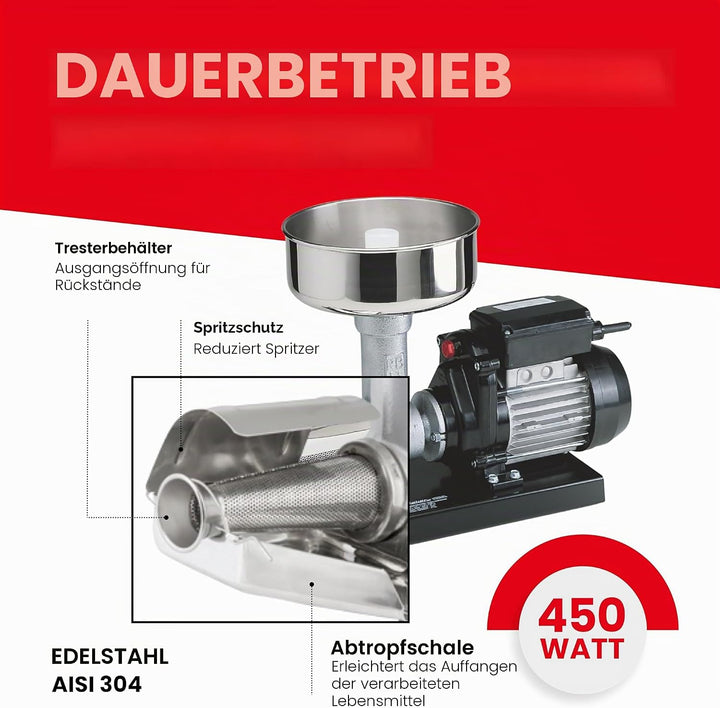 Reber 9008 N – Zitruspresse (Edelstahl, Edelstahl), Rot