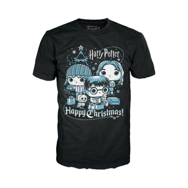 Funko Boxed Tee: Harry Potter Holiday- Ron, Hermione, Harry, M
