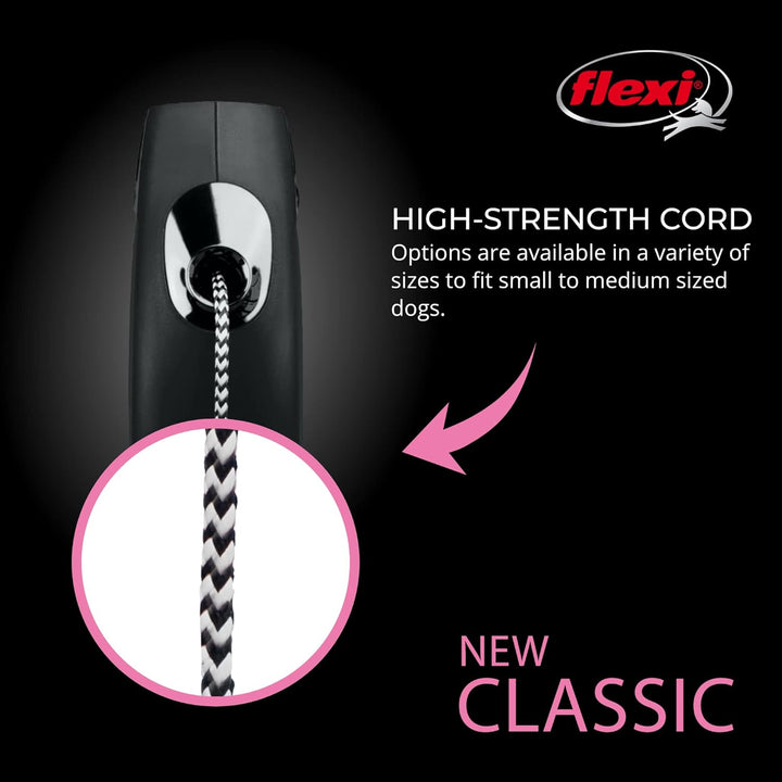 flexi® Classic Roll-Hundeleine (Seil), ergonomisch, langlebig und verhedderungsfrei, für Hunde bis z
