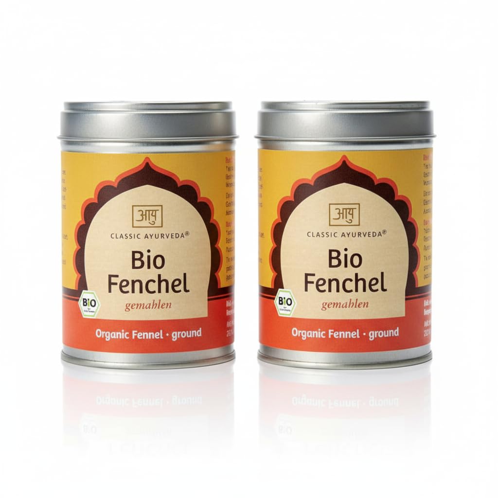 Classic Ayurveda Fenchel gemahlen Bio – Aromatisch süsslich-herbes Gewürz für Currys, Dals, Tee & Ge