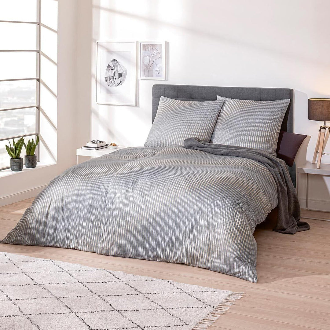 ESTELLA Mako Interlock Jersey Bettwäsche Tarius 6996 155x200 + 80x80 cm, Fb. 820 Silber
