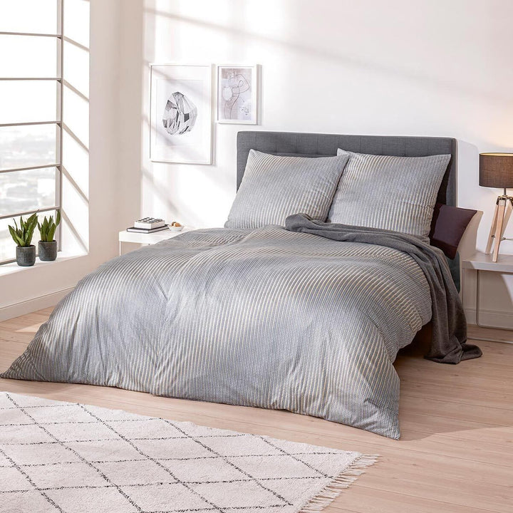 ESTELLA Mako Interlock Jersey Bettwäsche Tarius 6996 155x200 + 80x80 cm, Fb. 820 Silber