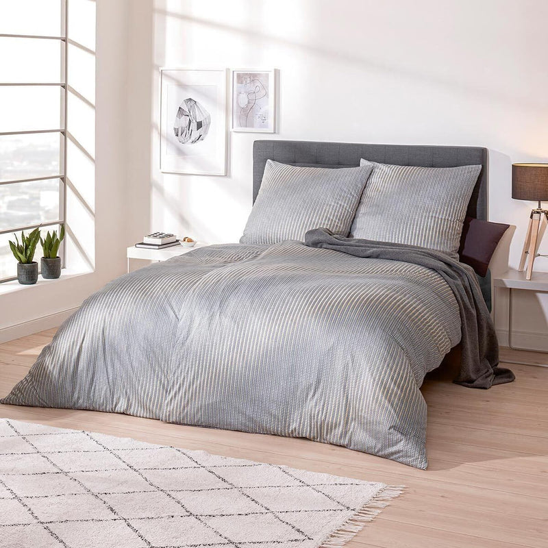 ESTELLA Mako Interlock Jersey Bettwäsche Tarius 6996 155x200 + 80x80 cm, Fb. 820 Silber