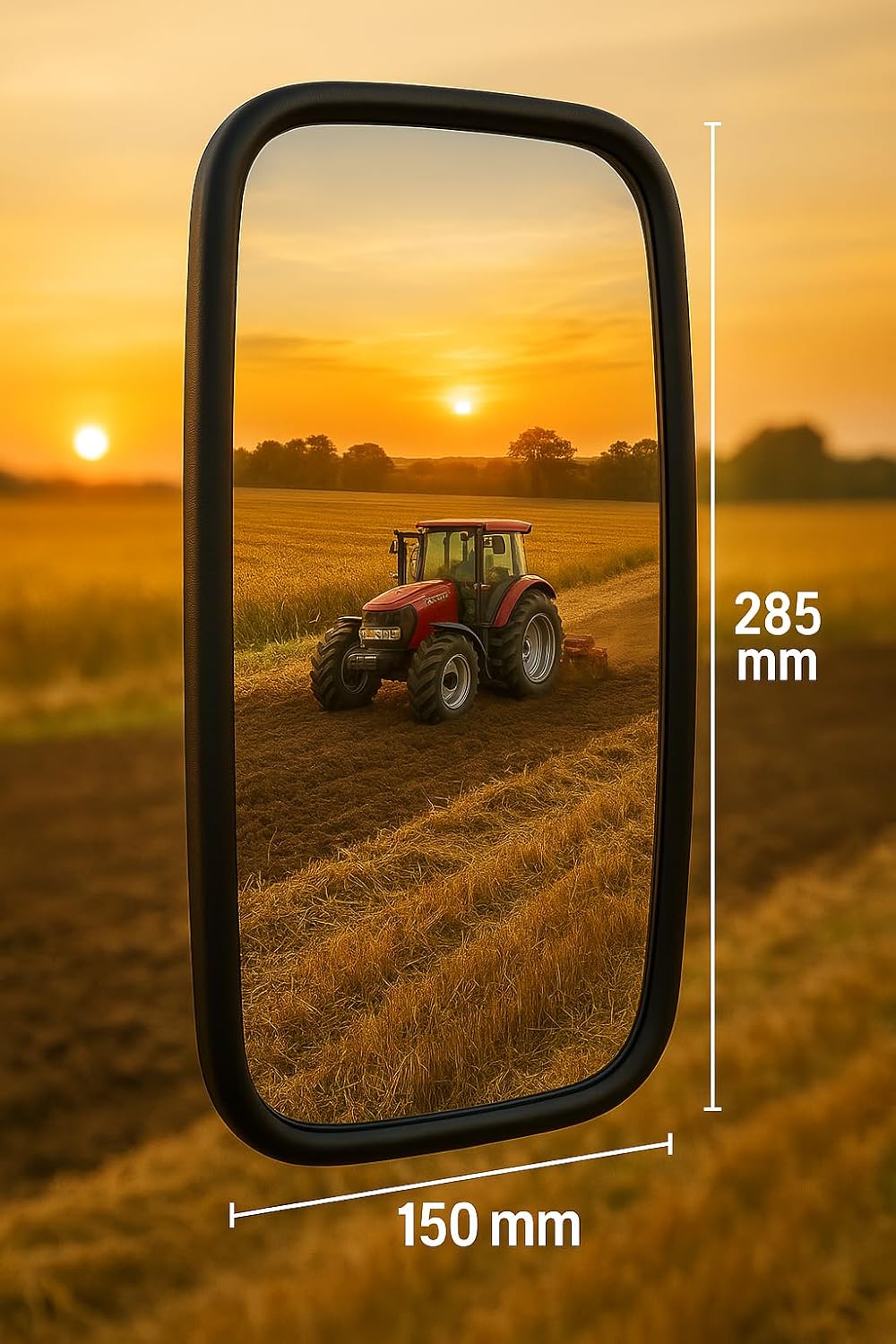 2x Aussenspiegel Seitenspiegel Rückspiegel ø15-28 Bagger 280x155 mm mit Spiegelarm Spiegelhalter Büg