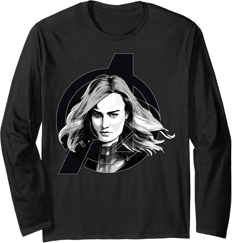 Marvel Avengers: Endgame Captain Marvel Dark Portrait Langarmshirt