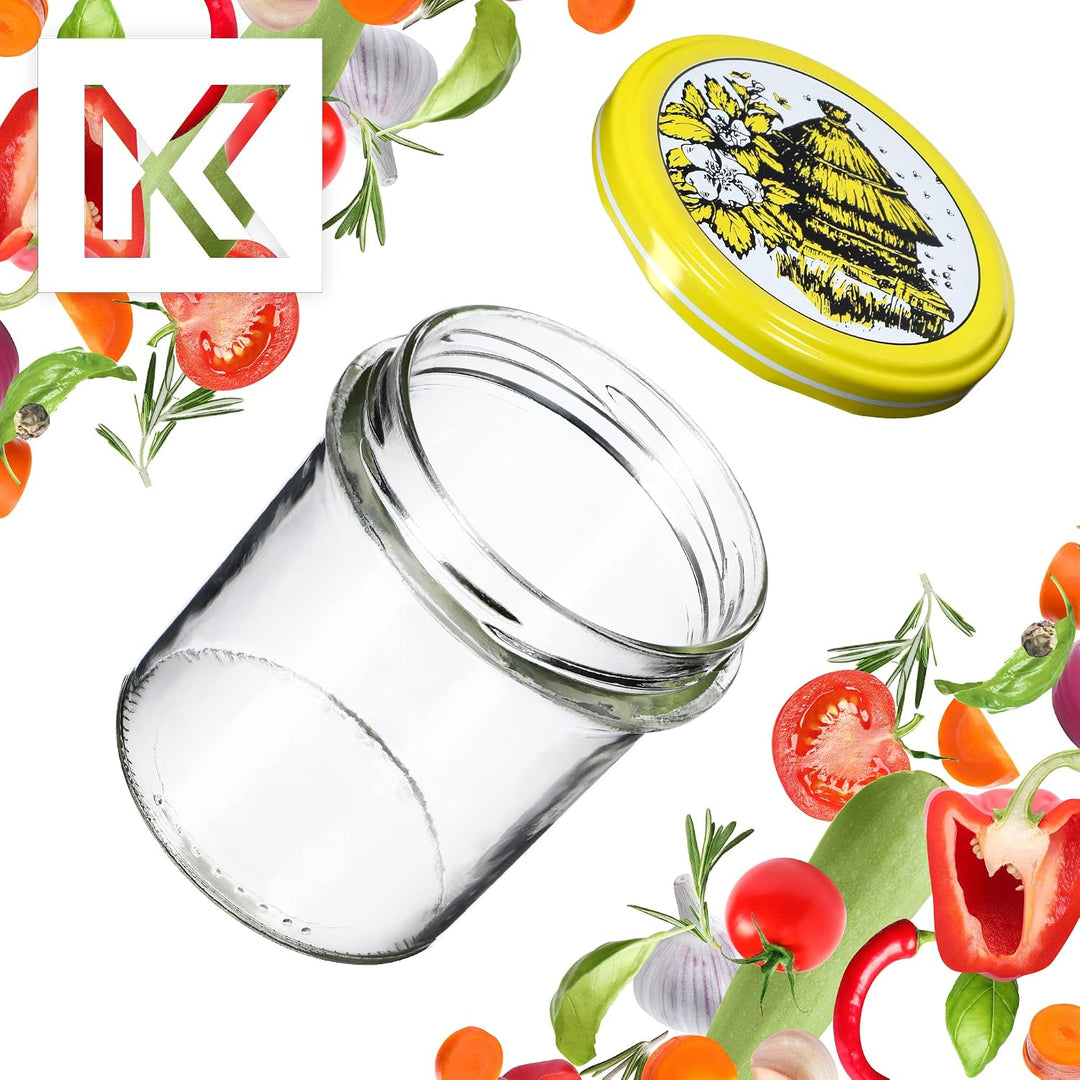KADAX 10er Set Marmeladengläser 350ml TO82, Einmachgläser Vorratsgläser Mason Jar mit Schraubdeckel,