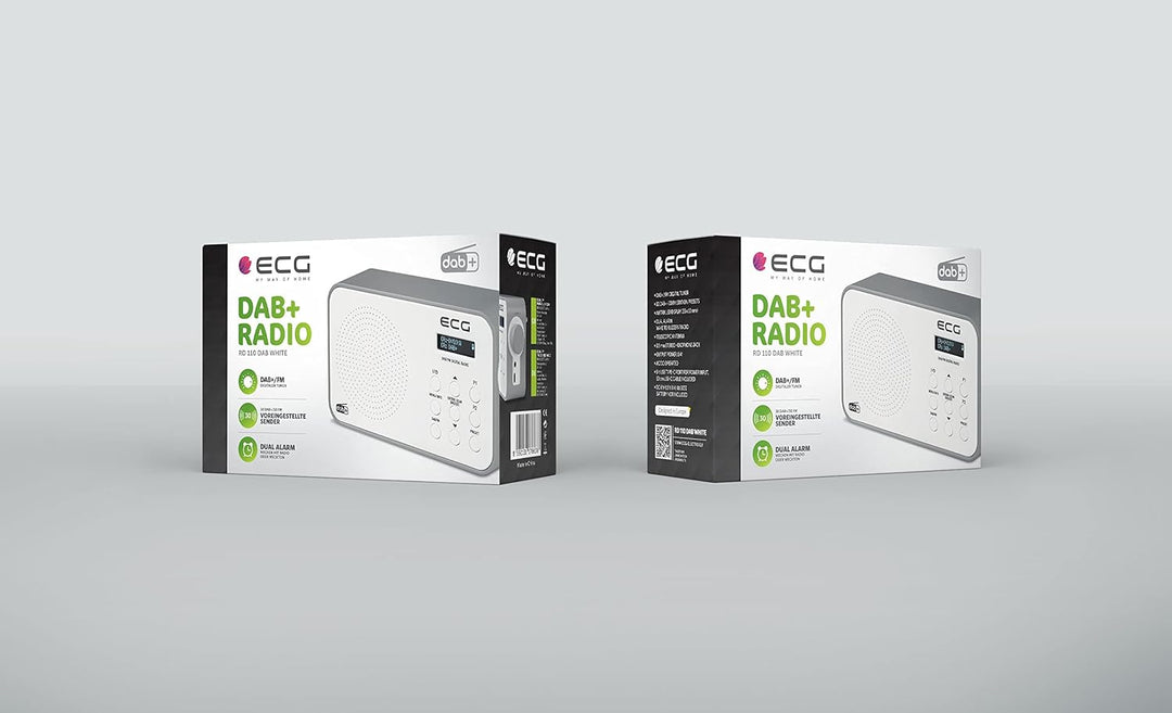 ECG RD 110 DAB+/FM Radio, Weiss, Alarmauswahl: Signal/Radio