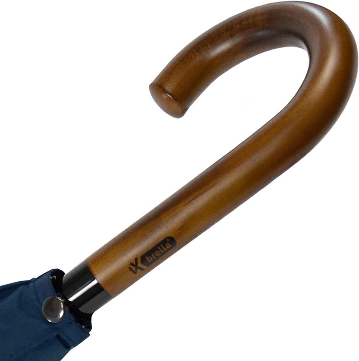 iX-brella Herren Stockschirm Automatik mit Echtholz-Rundhakengriff Dunkelblau insignia blue, insigni