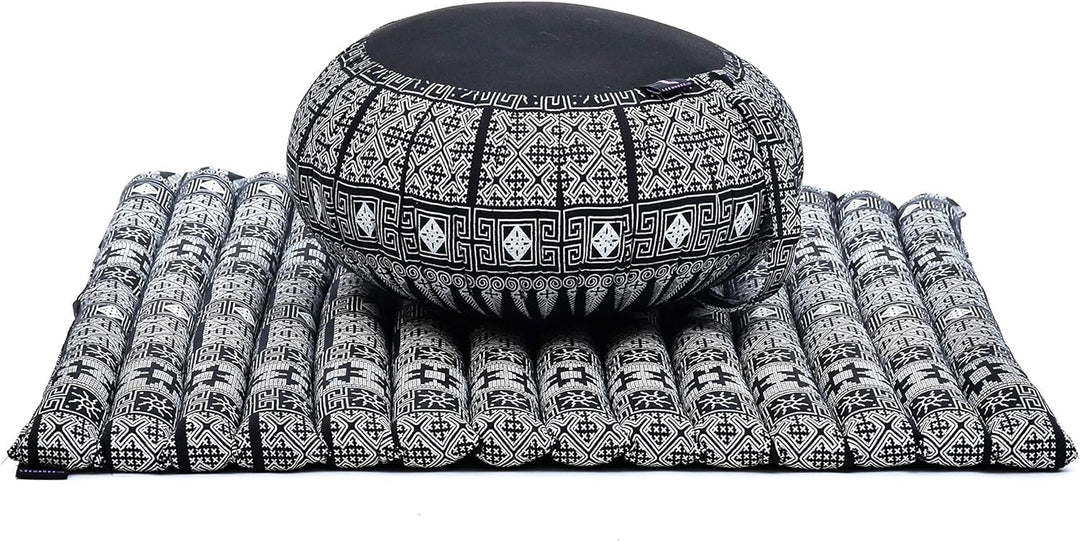 Leewadee Meditationskissen Set Sitzkissen Rund Zafu Yoga Kissen Zabuton Yogakissen Meditationskissen