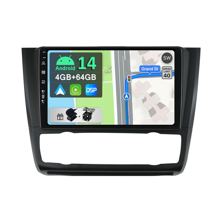 YUNTX [4GB+64GB] Android 12 Autoradio für BMW 1 Series E81 E82 E87 E88 (2008-2012)-2 Din-[Integriert