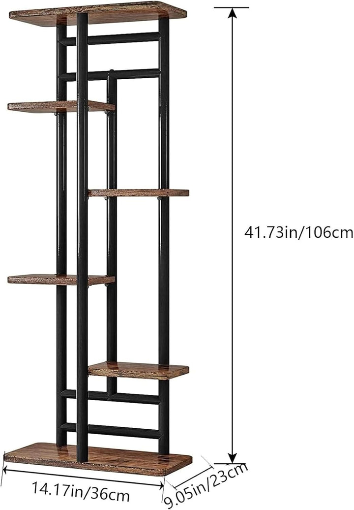 Dazioter Pflanzenständer Indoor 6 Etagen 7 Topf für mehrere Pflanzen Eckpflanzentisch für Terrasse G
