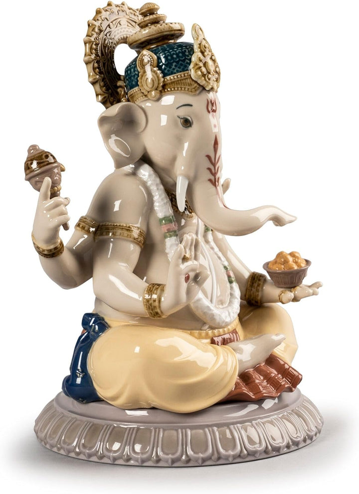 LLADRÓ Lord Ganesha Figurine. Ganesha. Porzellan.