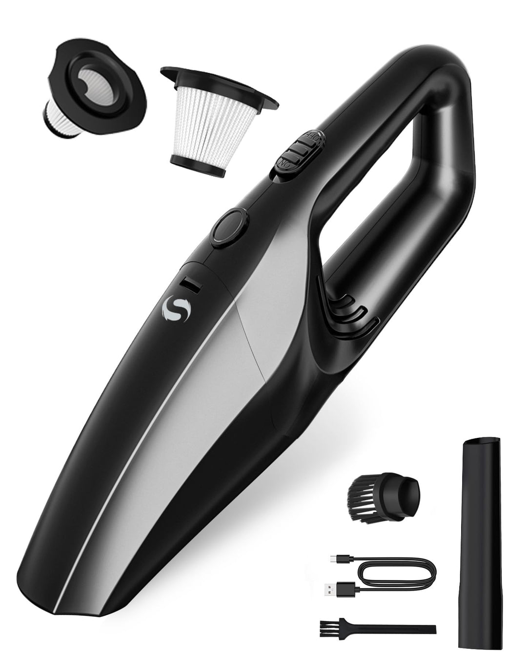 Handstaubsauger Akku, leistungsstarker Autostaubsauger, Mini Staubsauger mit Schnellladung und wasch