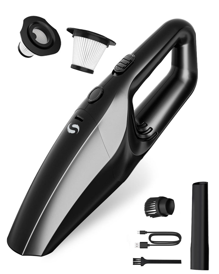 Handstaubsauger Akku, leistungsstarker Autostaubsauger, Mini Staubsauger mit Schnellladung und wasch