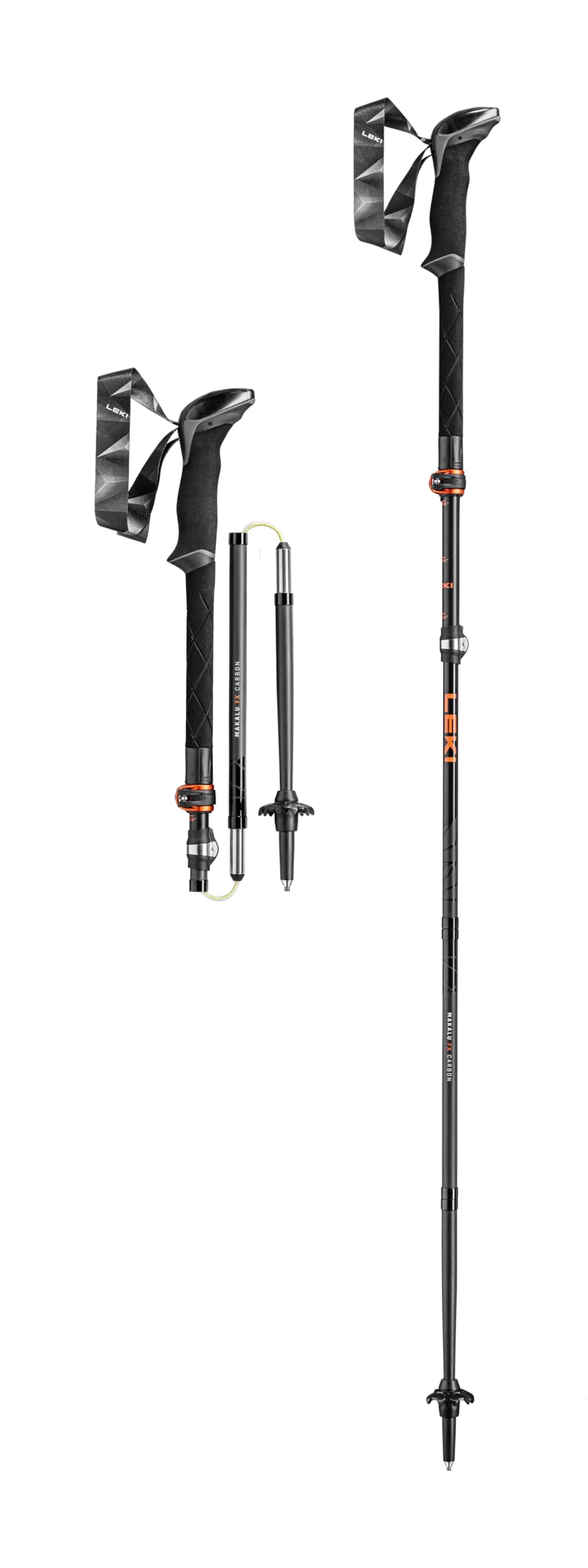 Leki Makalu FX Carbon Stöcke black-orange-naturalcarbon 110-130cm, black-orange-naturalcarbon 110-13