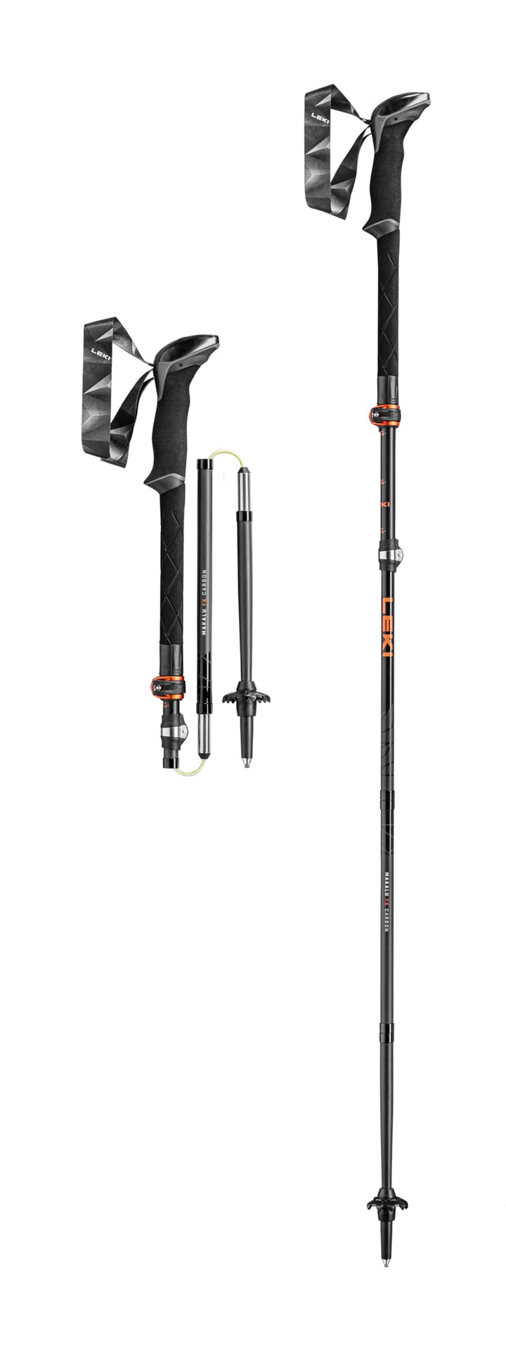 Leki Makalu FX Carbon Stöcke black-orange-naturalcarbon 110-130cm, black-orange-naturalcarbon 110-13