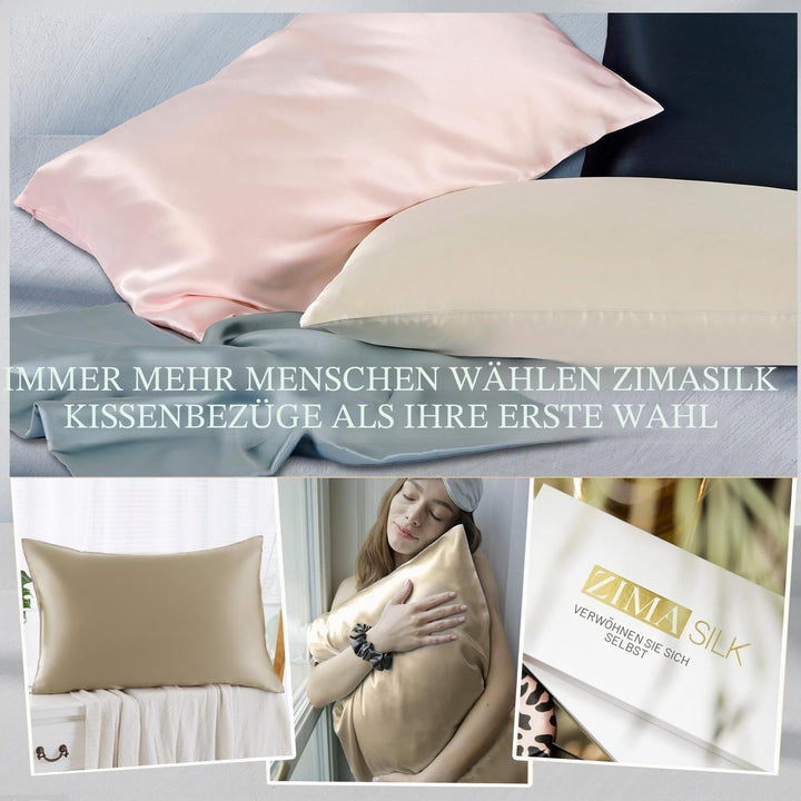 zimasilk Kissenbezug, 100% Mulberry-Seide, 19 Momme Seide, für Haut und Haar, auf beiden Seiten, 1 S