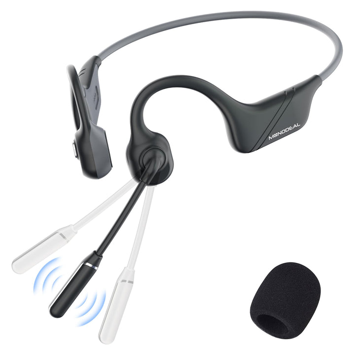 MONODEAL Knochenschall Kopfhörer Bluetooth Headset mit Mikrofon, Bluetooth 5.3 Kopfhörer Open Ear mi