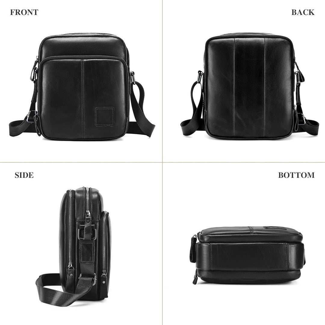 BAIGIO Schultertasche Umhängetasche Herren Leder Vintage Herrentasche Messenger Bag mit Schultergurt