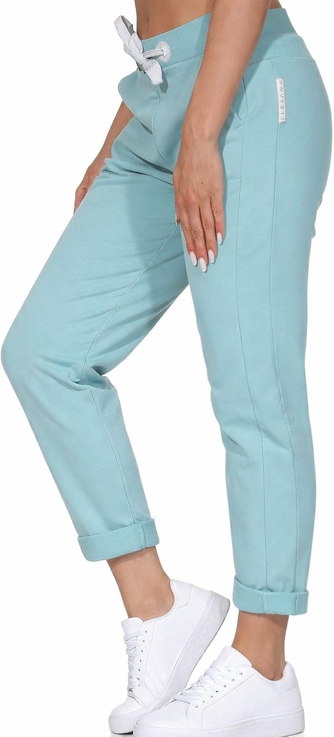 Elbsand Brinja Damen 7/8 Hose, Sweathose, gerade Schnittform XS Cameo, XS Cameo