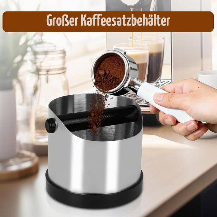 LURICO Abklopfbehälter für Siebträger, 700ml Gross Edelstahl Kaffee Knock Box, Espresso Abschlagbox