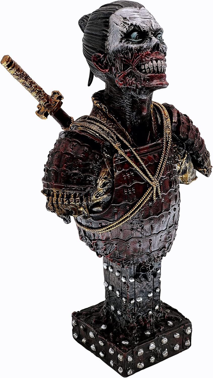 LOOYAR Resin Undead Japanische Samurai Zombie Büste Statue Skulptur Ornament Figur Handwerk für Zuha