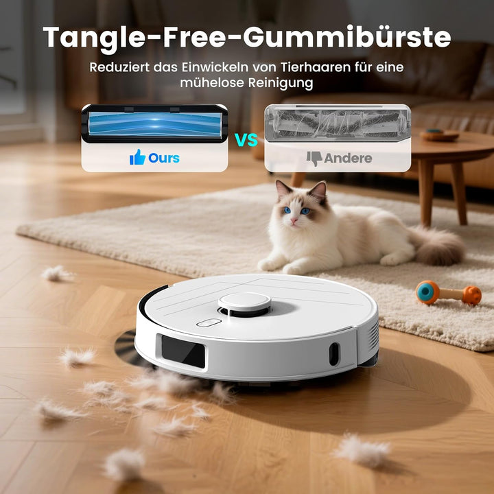 T30+ Saugroboter mit Wischfunktion, Staubsauger Roboter mit Absaugstation 3.5L, 12000Pa Saugkraft, R