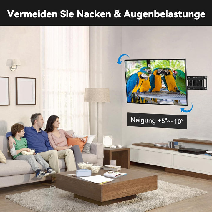 FORGING MOUNT TV Wandhalterung mit Langem Gelenkarm 650mm für 26-65 Zoll Flach & Curved Fernseher, S