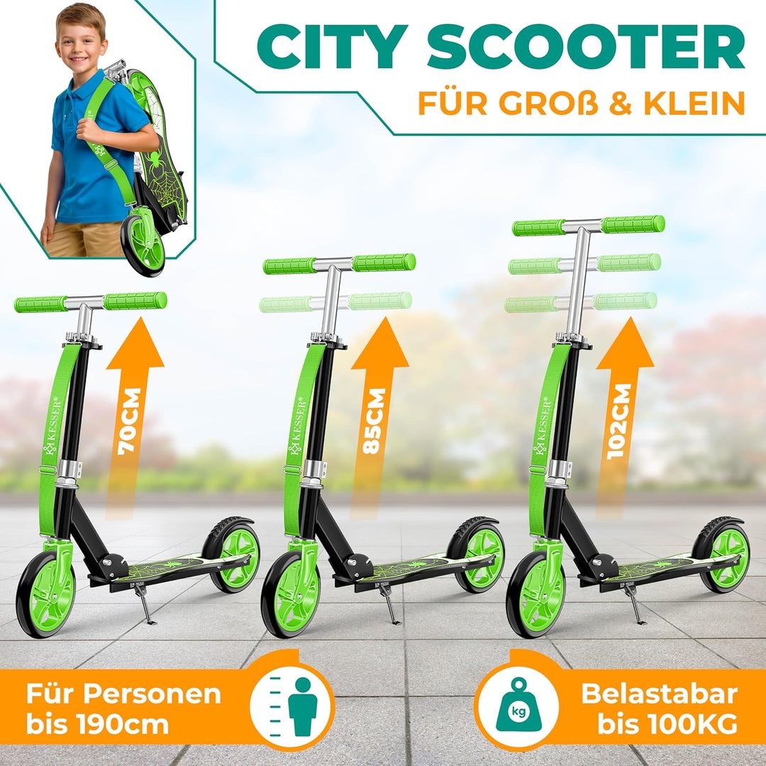 KESSER® Scooter Roller Kinderroller Cityroller Tretroller Kickroller Kickscooter 1. Spider (Green),