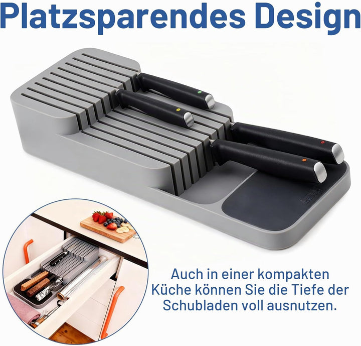 Zweistufiger Messer Organizer Schublade,Bogoro Zweistöckige Messeraufbewahrungsbox,Messerblock Schub