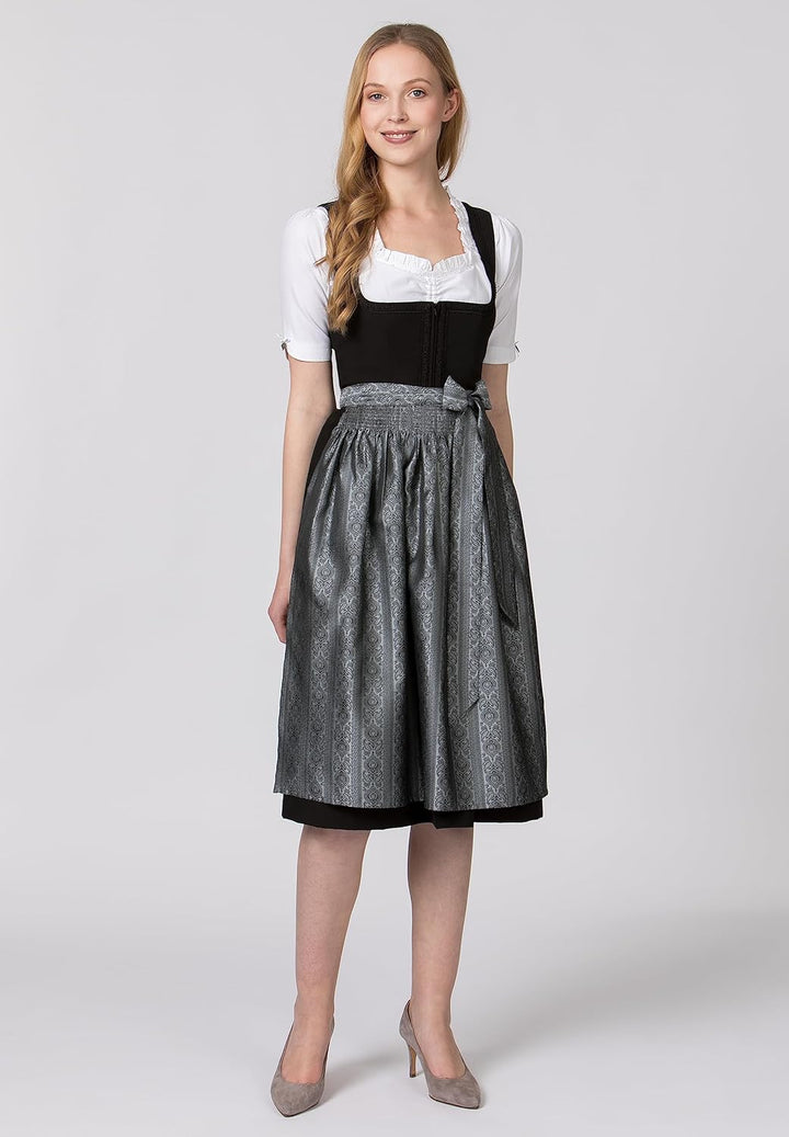 Stockerpoint Damen Schürze Corinna Dirndlschürze, grau, Regular