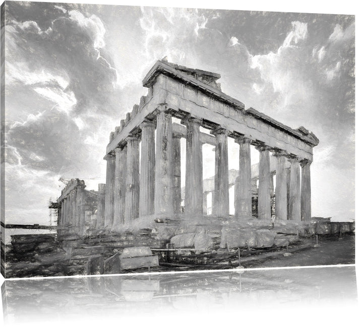 Pixxprint Akropolis in Athen als Leinwandbild/Grösse: 100x70 / Wandbild/Kunstdruck/fertig bespannt,