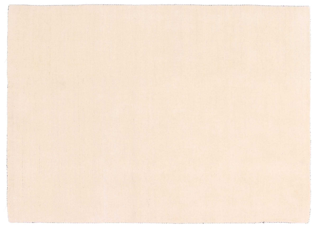 RUG PRINCE Wollteppich Gabbeh Uni 40x60 Handgewebt Weiss Einfarbig Handarbeit Zimmer Weiss 40x60 cm,