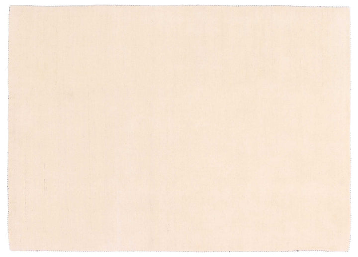 RUG PRINCE Wollteppich Gabbeh Uni 40x60 Handgewebt Weiss Einfarbig Handarbeit Zimmer Weiss 40x60 cm,