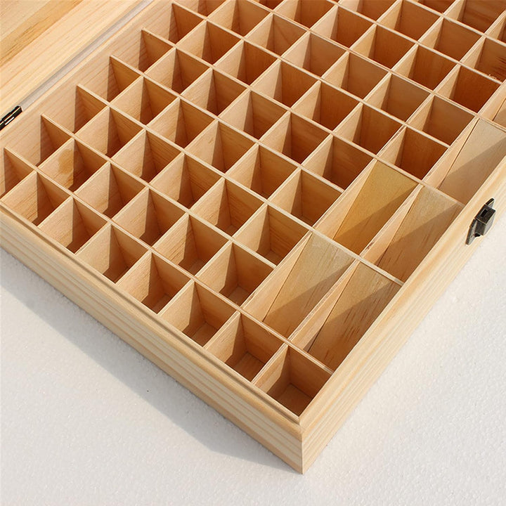 RoseFlower 74 Slots Ätherisches Öl Box aus Holz - Ideales Aufbewahrungsbox Organisator für Ätherisch