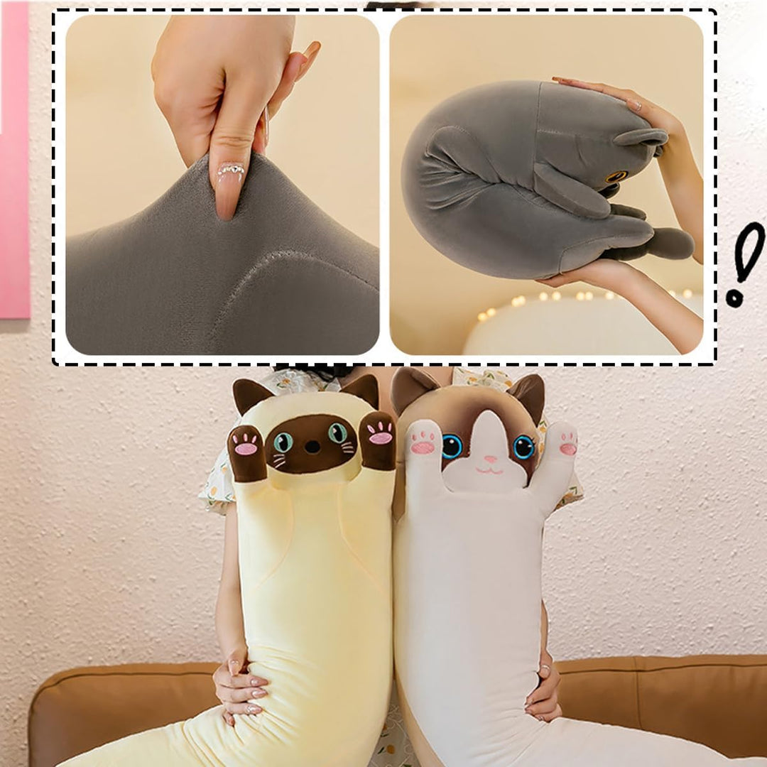 Katze Kuscheltier 70cm Weiche Katze Plüsch Plüschtier Kissen Katze Stofftier Kuscheltiere für Kinder