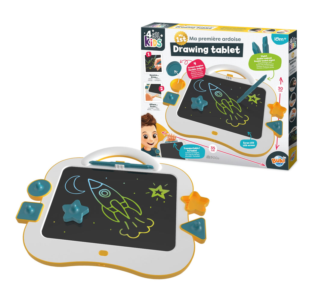 BUKI FK014 - Meine erste Maltafel ab 18 Monaten – Leichte Kinder Zeichentafel mit Griff, 4 Silikon-S