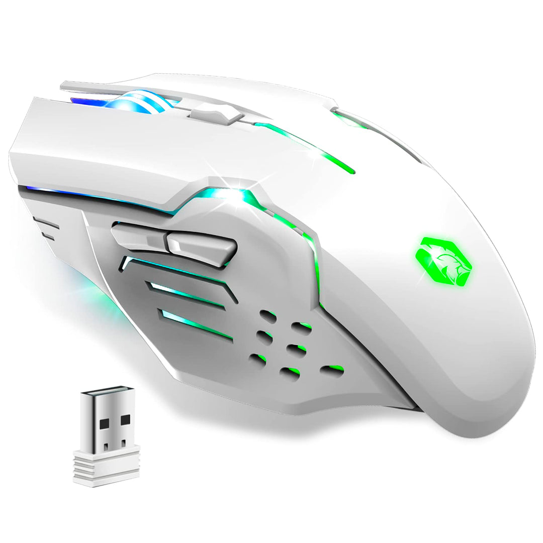 EMPIRE GAMING - RF903 Gaming-Maus, Kabellos 2,4GHz Wireless Wiederaufladbar – LED-Hintergrundbeleuch