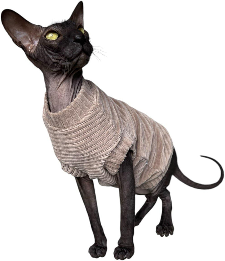 Kotomoda Katzen-T-Shirt aus Cord fьr Sphynx und nackte Katzen (Medium, Taupe) mittel taupe, mittel t