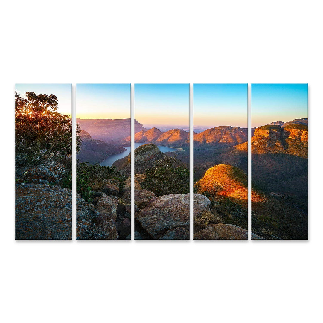 islandburner Bild auf Leinwand DREI Rondavels Blyde Canyon Sonnenuntergang Südafrika Ansicht Bilder
