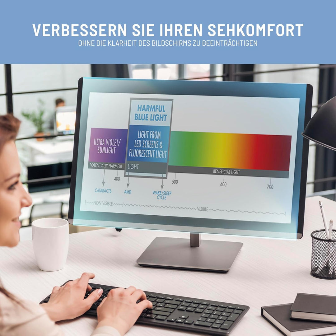 VistaProtect - Premium Anti-Blaulichtfilter und -Schutz für Computermonitore, Abnehmbar (26" bis 27"