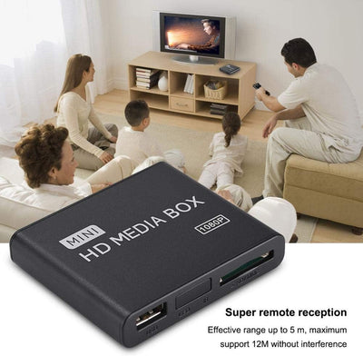 1080P Full HD Box Media Player, 100 Mbit/S Media Player Box, Unterstützung für USB MMC RMVB MP3 AVI