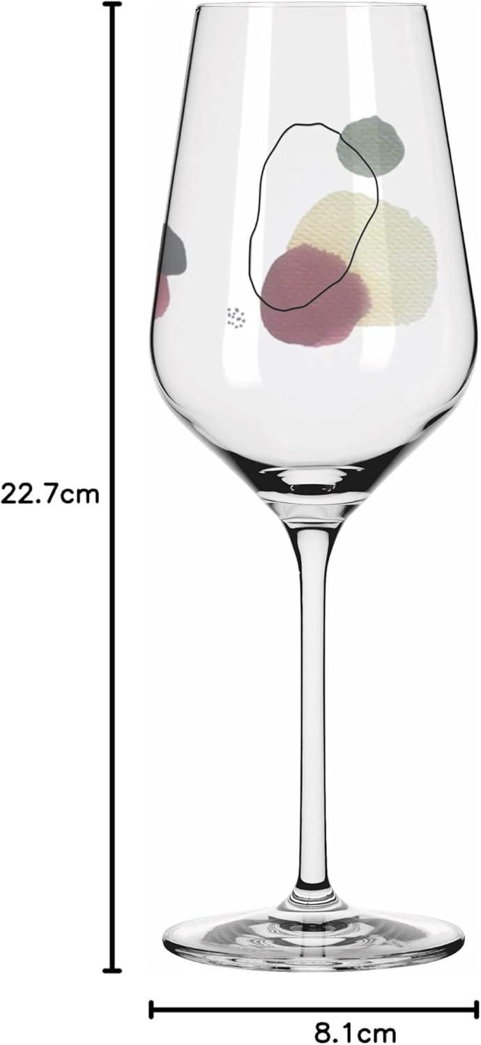 RITZENHOFF 3611002 Weissweinglas 300 ml – Serie Sommerwendtraum Set Nr. 2 – 2 Stück mit Aquarellkrei