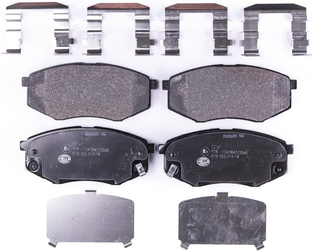 HELLA PAGID 8DB 355 019-791 Bremsbelagsatz - T2167 - Dicke/Stärke: 17.7mm - mit akustischer Verschle