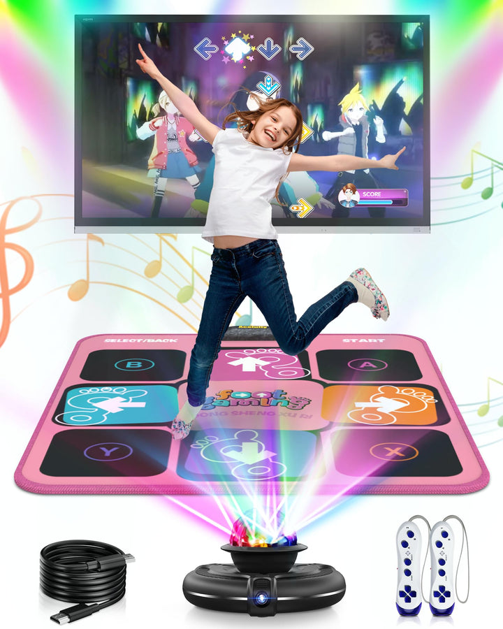 Acelufly Tanzmatte Spielzeug für Mädchen, Wireless Music Electronic Dance Pad für TV mit HD-Kamera,