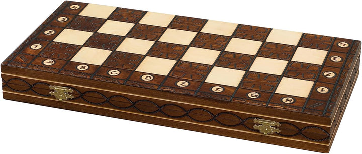 Sunrise Chess | Schach JUNIOR | Elegant | Handgebrannte Holzfiguren | Handbemaltes Schachbrett | Sor