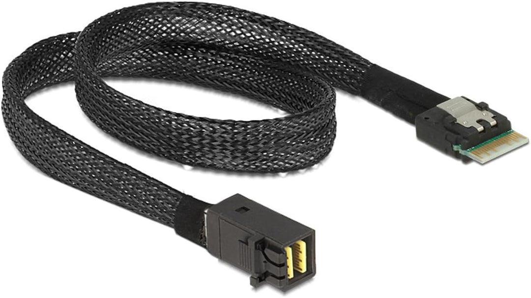 Xiwai Slimline SAS 4.0 SFF-8654 4i 38pin Host auf HD Mini SAS 4i SFF-8643 36pin Zielkabel, 50 cm